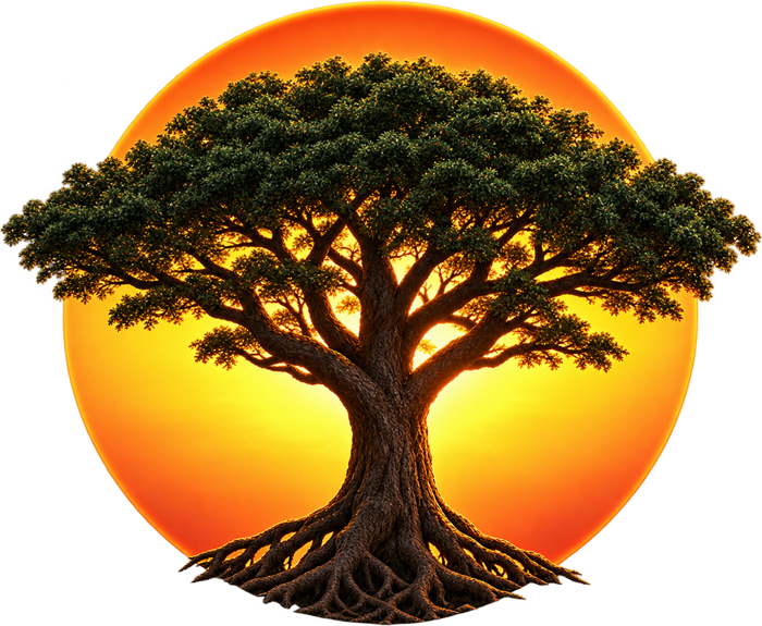 Tree pruning icon with silhouette of an oak in Palm Coast, FL