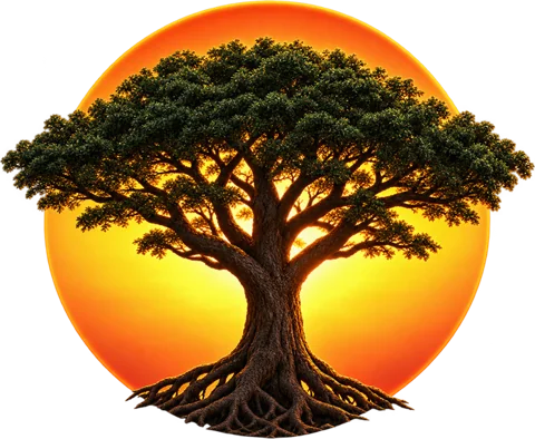 Tree pruning icon with silhouette of an oak in Palm Coast, FL